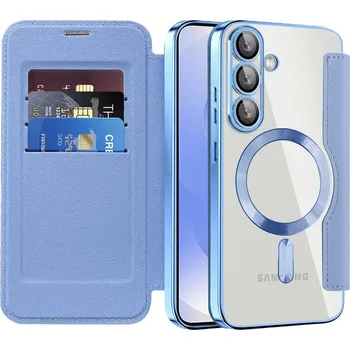 Pouzdro na mobilní telefon Pouzdro na knihu Techsuit SmartMag Samsung Galaxy S25 světle modré