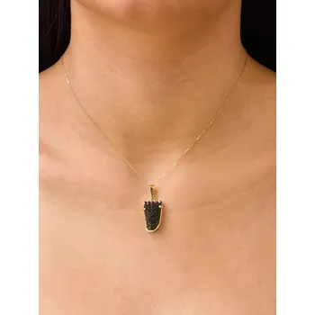 Přívěsek Zlatý přívěsek s vltavínem a granáty P21 0048