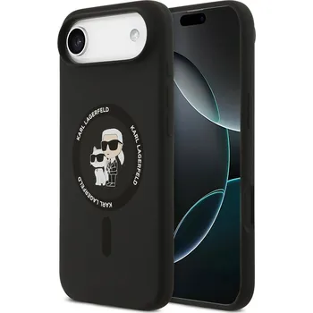 Pouzdro na mobilní telefon Karl Lagerfeld Silicone Ring MagSafe iPhone 17 Air Černý Karl&Choupette