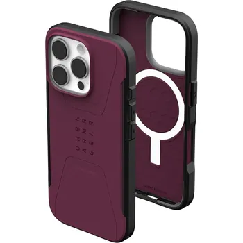 Pouzdro na mobilní telefon UAG Civilian MagSafe pro iPhone 16 Pro v barvě bordeaux