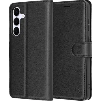 Pouzdro na mobilní telefon Kožené pouzdro Techsuit Samsung Galaxy S25 FE černé