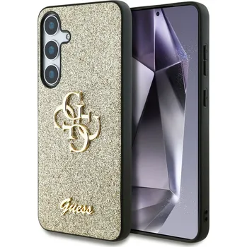 Pouzdro na mobilní telefon Guess Glitter Script Big 4G Logo pouzdro Samsung Galaxy S25 zlatá