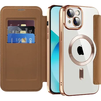 Pouzdro na mobilní telefon Pouzdro na knihu Techsuit SmartMag pro iPhone 13 hnědé