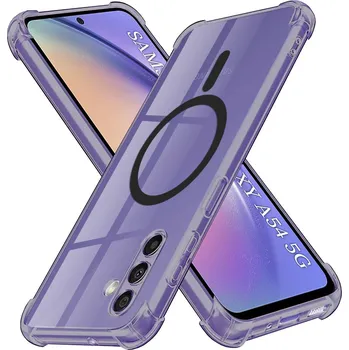 Pouzdro na mobilní telefon Techsuit Shockproof průhledný silikonový MagSafe pro Samsung Galaxy A54 kouřově černý