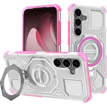 Pouzdro na mobilní telefon Techsuit Carbon Shield PRO pro Samsung Galaxy S25 Plus růžová průhledná