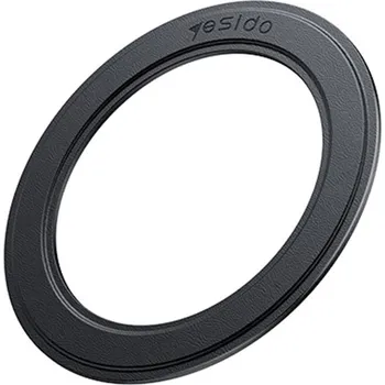 Yesido Metal Plate C208 kulatý tvar MagSafe kožený vzor univerzální černá