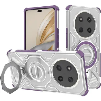 Pouzdro na mobilní telefon Techsuit Carbon Shield PRO Honor Magic7 Lite X9c Fialový Průhledný