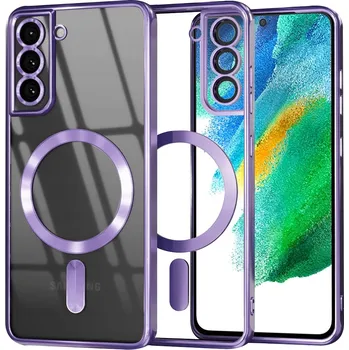 Pouzdro na mobilní telefon Techsuit Luxusní Křišťálový MagSafe Samsung S21 FE 5G Light Purple