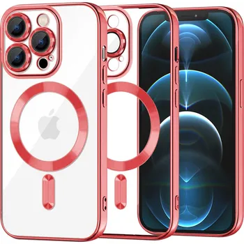 Pouzdro na mobilní telefon Techsuit Luxusní Křišťál MagSafe iPhone 12 Pro Max Červený