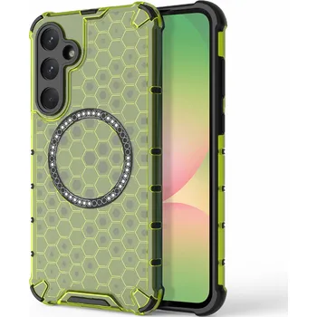 Pouzdro na mobilní telefon Techsuit honeycomb shield MagSafe Samsung Galaxy A56 5G limetkově zelená