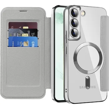 Pouzdro na mobilní telefon Pouzdro na knihu Techsuit SmartMag pro Samsung Galaxy S22 Plus 5G šedé