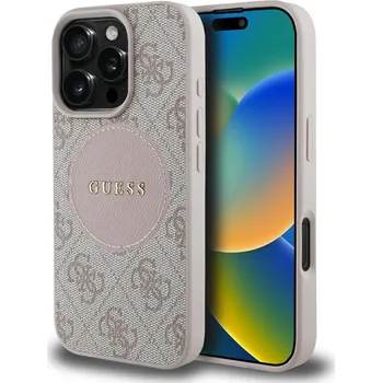 Telefonní příslušenství Guess 4G Circle Classic Logo MagSafe iPhone 16 Pro růžová