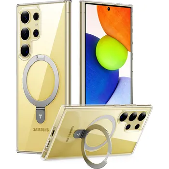 Pouzdro na mobilní telefon Torras Ostand MagSafe Series Samsung Galaxy S24 Ultra průhledný