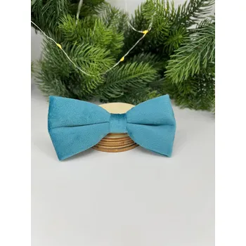 Obojek pro psa Vsepropejska Charm semišový motýlek pro psa na obojek Barva: Modrá, Rozměr (cm): 5x11 cm