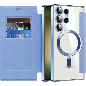 Pouzdro na mobilní telefon Pouzdro na knihu Techsuit SmartMag pro Samsung Galaxy S23 Ultra světle modré