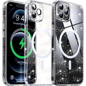 Pouzdro na mobilní telefon Techsuit SparkleSkin MagSafe Series iPhone 12 Pro průhledný obal