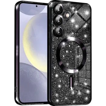 Pouzdro na mobilní telefon Techsuit Luxusní Třpytivý MagSafe Samsung Galaxy S24 Plus Černý