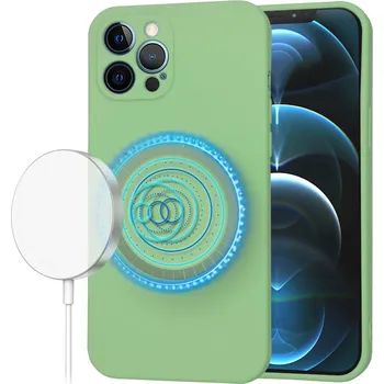 Pouzdro na mobilní telefon Techsuit SoftFlex MagSafe pro iPhone 12 Pro Max mátově zelená