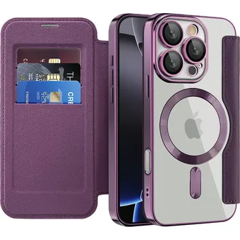 Pouzdro na mobilní telefon Pouzdro na knihu Techsuit SmartMag pro iPhone 16 Pro fialové