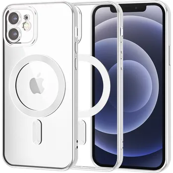 Pouzdro na mobilní telefon Techsuit Luxusní Křišťál MagSafe iPhone 12 Silver