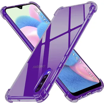 Pouzdro na mobilní telefon Techsuit Shockproof průhledný silikon pro Samsung Galaxy A30s A50 A50s černý kouřový