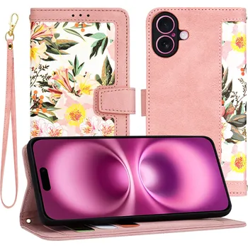 Pouzdro na mobilní telefon Techsuit FlipCraft iPhone 16 Plus ve sladce růžové