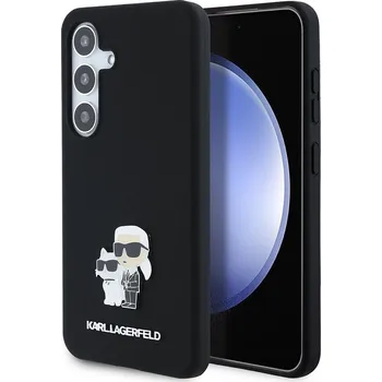 Pouzdro na mobilní telefon Karl Lagerfeld Silicone Samsung Galaxy S24 Karl&Choupette Metal Pin růžová