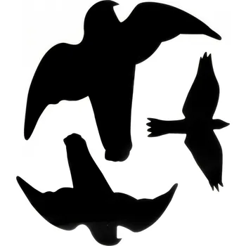 Samolepící dekorace siluety dravce černé samolepící set 3 ks