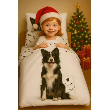 JERRY FABRICS Povlečení fototisk Border Kolie 140x200, 70x90 cm