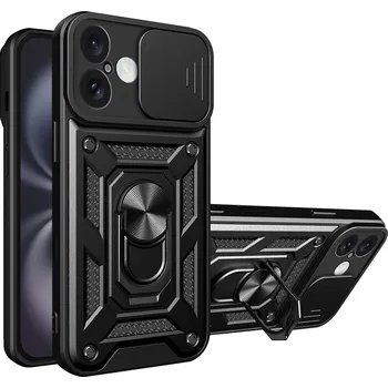 Pouzdro na mobilní telefon Techsuit Řada CamShield iPhone 16 Plus Černá