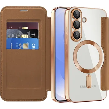 Pouzdro na mobilní telefon Pouzdro na knihu Techsuit SmartMag pro Samsung Galaxy S25 Plus hnědé