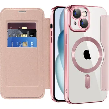 Pouzdro na mobilní telefon Pouzdro na knihu Techsuit SmartMag pro iPhone 15 Plus růžové