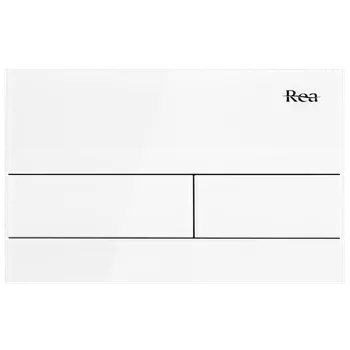 Klozet Rea T, ovládací tlačítko k podomítkovým systémům WC K011A-Q, bílé sklo, REA-E0052