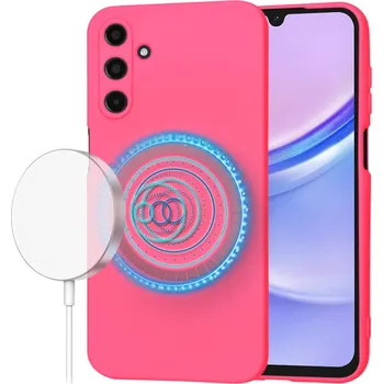 Pouzdro na mobilní telefon Techsuit SoftFlex MagSafe pro Samsung Galaxy A15 4G A15 5G růžová