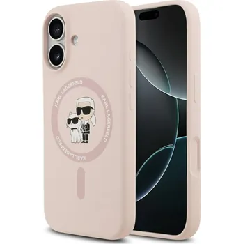 Pouzdro na mobilní telefon Karl Lagerfeld Silicone Ring MagSafe iPhone 17 růžový Karl&Choupette