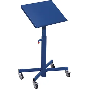 Plošinový vozík Variofit Transportní zvedací stojan s nastavitelným náklonem, do 150 kg, Variofit, výška 75 - 110 cm, modrá/antracit Barva: modrá RAL5010