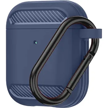 Příslušenství pro sluchátka Techsuit Carbon Silicone pro AirPods 1 AirPods 2 námořnická modrá