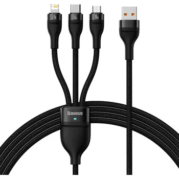 Baseus Datový kabel Flash Series 2 USB Type-C Lightning Micro-USB 66W 1.2m Černý