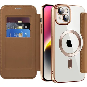 Pouzdro na mobilní telefon Pouzdro na knihu Techsuit SmartMag pro iPhone 14 hnědé