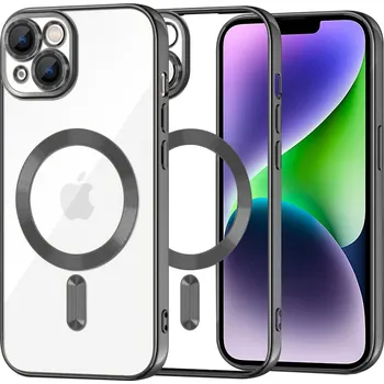 Pouzdro na mobilní telefon Techsuit Luxusní Křišťálový MagSafe iPhone 14 Plus Černý