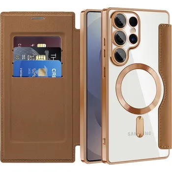 Pouzdro na mobilní telefon Pouzdro na knihu Techsuit SmartMag pro Samsung Galaxy S25 Ultra hnědé