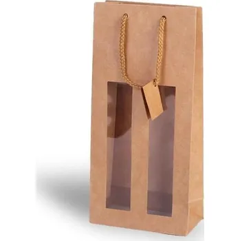 Dárková taška Papírová taška na 2 vína 81012 hnědá