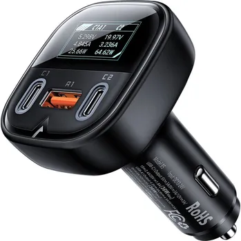 Acefast Car Charger B5 Rychlonabíječka OLED displej 2x Type-C USB 101W černá