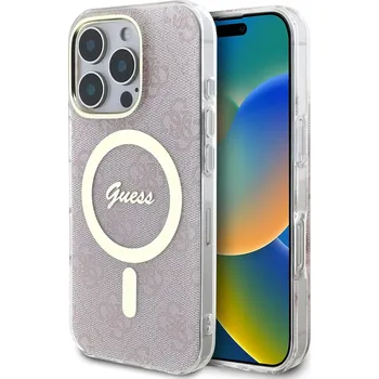 Pouzdro na mobilní telefon Guess IML 4G MagSafe GUHMP16XH4STP pro iPhone 16 Pro Max růžová