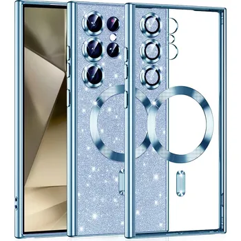 Pouzdro na mobilní telefon Techsuit Luxusní Třpytivý MagSafe Samsung Galaxy S24 Ultra Světle modrý