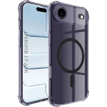 Pouzdro na mobilní telefon Techsuit Shockproof průhledný silikon MagSafe iPhone 17 Air kouřově černý
