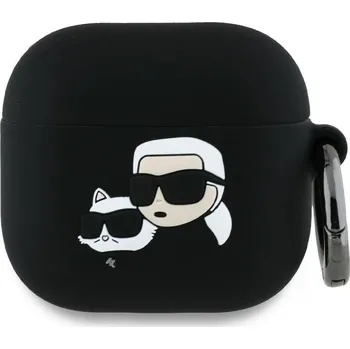 Příslušenství pro sluchátka Karl Lagerfeld Silicone Karl&Chaupette Head 3D pouzdro pro Apple AirPods 4 černé