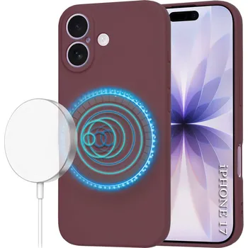 Pouzdro na mobilní telefon Techsuit SoftFlex MagSafe pro iPhone 17 švestkově červená