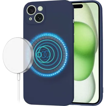 Pouzdro na mobilní telefon Techsuit SoftFlex MagSafe pro iPhone 15 Plus v námořnické modré