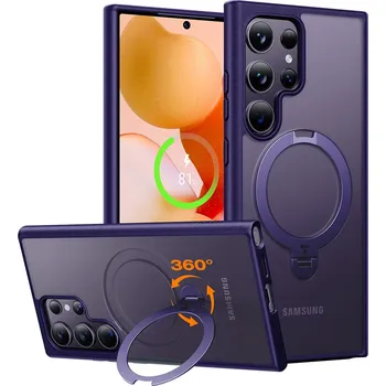 Pouzdro na mobilní telefon Torras Ostand Spin MagSafe Series Samsung Galaxy S24 Ultra Fialová